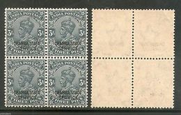 India Chamba State KG V 3ps SERVICE Stamp SG O48 / Sc O36 BLK/4 MNH - Chamba