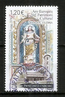 La Vierge Du Remei,sculpture Romane,église De Santa Coloma.Année Européenne Du Patrimoine. Timbre Oblitéré 1 ère Qualité - Used Stamps