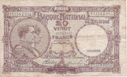 BILLETE DE BELGICA DE 20 FRANCS DEL 05-03-1945  (BANK NOTE) TRESORERIE - 20 Francs