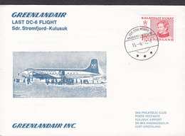 Greenland GREENLANDAIR Last DC-6 Flight Sdr. Strømfjord-Kulusuk SDR. STRØMFJORD 1979 Cover Brief Margrethe II Cz. Slania - Storia Postale