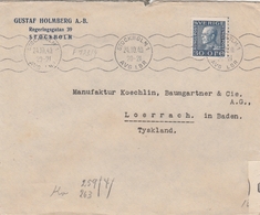 Suède  Lettre Censurée Pour L'Allemagne 1940 - 1930- ... Coil Stamps II
