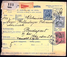 Hungary Gador 1916 / Parcel Post, Postai Szallitolevel, Bulletin D' Expedition / To Budapest - Parcel Post