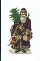 Ancienne Chromo-découpi, Père-Noël, Santa Klaus, N° 4 - Motivos De Navidad