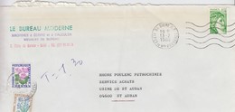 Lettre Taxée, 1980, Affranchie SABIN DE GANDON DIGNE 1,10 Fr  , Taxe 1.30 Fr,  2 Timbres FLEURS / 6000 - 1960-.... Covers & Documents