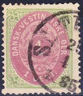 2018-0042 DWI 1873 Mi 5Ia Dent. 14:13,5 Used O "St. Thomas 25.4.1885"! - Denmark (West Indies)