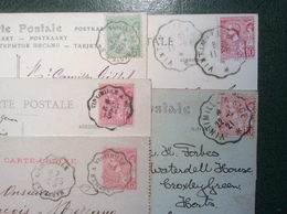 Monaco 1901-21 5 Oblit. AMBULANT DE FRANCE DIFFERENTES ! S. C.p (lettre RPO TPO Railway Cover Italy Nice Ventimiglia) - Briefe U. Dokumente
