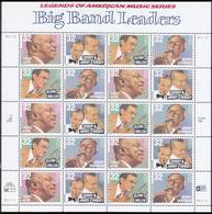 VEREINIGTE STAATEN ESTATS UNIS USA 1996 BIG BAND LEADERS PANE 20V SC 3096-99SP YV BF2539-2542 MI SH2760 SG MS3231-34 - Ganze Bögen