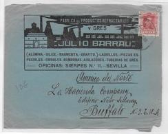 ESPAGNE - 1924 - ENVELOPPE PUB ILLUSTREE De SEVILLA => BUFFALO (USA) - Covers & Documents