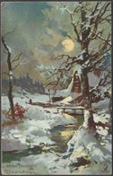 Theodor Guggenberger - Winter Moonlight, C.1905-10 - Knight Series Postcard - Guggenberger, T.