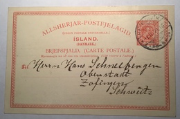 Iceland „WHICH STAMPS ARE FOR SALE AT THE P.O REYKJAVIK“postal Stationery 1921 > Zofingen, Schweiz (Island Cover Lettre - Postwaardestukken