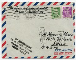 RC 10732 FRANCE GANDON 20e ANNIVERSAIRE DE LA LIAISON AERIENNE PARIS SAIGON INDOCHINE TB - 1927-1959 Brieven & Documenten