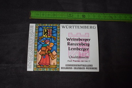 Württemberg Weinsberger Ranzenberg Lemberger Couples Vitraux Allemagne Germany - Koppels