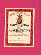 Etiquette Vin, Grands Vins De St-Estèphe, Marquis De St-Estèphe, 1961 - Verzamelingen, Voorwerpen En Reeksen