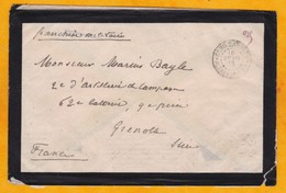 1916 - CORR. D'ARMEE - Alexandrie - Lettre En Franchise Militaire Vers Grenoble, France -  Cad Arrivée - Covers & Documents