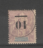 Madagascar - 5F (1901) -  Surchage Renversée N°49 C - Used Stamps