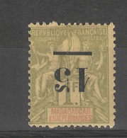 Madagascar - 1F (1902) -  Surchage Renversée N°50 C - Oblitérés