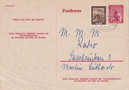 SARRE 1952    ENTIER POSTAL/GANZSACHE/POSTAL STATIONERY CARTE - Postal Stationery