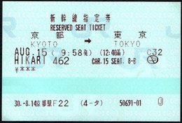 RESERVED SEAT TICKET JAPAN RAIL 2018 - Wereld