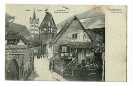 Carte Moitié Photo, Moitié Dessin - Kestenbois - Châtenois - Kirche - Eglise - Hexenturm - Tour De La Sorcière - 1909 - Chatenois