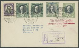 ZEPPELINPOST 193 BRIEF, 1932, 8. Südamerikafahrt, Chilenische Post, Einschreiben, Prachtbrief - Airmail & Zeppelin