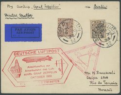 ZULEITUNGSPOST 238Abb/E BRIEF, Irland: 1933, Chicagofahrt, Bis Rio De Janeiro, Anschlussflug Ab Berlin, Drucksache, Brie - Zeppelins