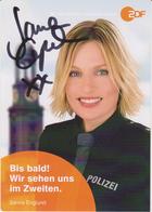 Authentic Signed Card / Autograph - German Actress SANNA ENGLUND - ZDF TV Series Notruf Hafenkante - Autographs