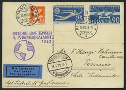 ZULEITUNGSPOST 138Aa BRIEF, Schweiz: 1932, 1. Südamerikafahrt, Auflieferung Fr`hafen, Prachtkarte - Zeppelins
