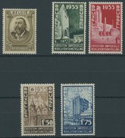 BELGIEN 377-81 **, 1934, Benoit Und Weltausstellung, Postfrisch, 2 Prachtsätze, Mi. 77.- - Other & Unclassified