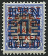 NIEDERLANDE 137A *, 1923, 1 G. Auf 171/2 C. Ultramarin/braun, Falzreste, Gezähnt K 121/2, Falzrest, Pracht - Netherlands