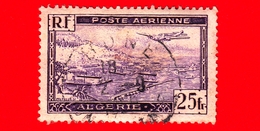 ALGERIA - Usato - 1946 - Aereo Sul Porto Di Algeri - 25 P. Aerea - Poste Aérienne