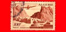 ALGERIA - Usato - 1949 - Moschea E Gole Di El Kantara - Aereo - Dewoitine D-338 Trimotore - 100 P. Aerea - Airmail