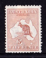 Australia 1913 Kangaroo 5d Chestnut 1st Watermark MH - - - - Mint Stamps