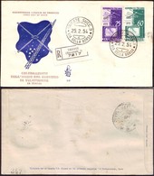 Fdc Venetia Ts 1954 213 Servizio Radio Televisivo Italiano Raccomandata - Autres & Non Classés