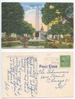 United States 1951 Greene Monument, Savannah Georgia Postcard To Chicago IL - Savannah
