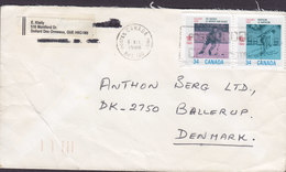 Canada QUEBEC 1986 Cover Lettre BALLERUP Denmark Winter Sport Ice Hockey Biatlon (Pair, Paare) - Cartas & Documentos