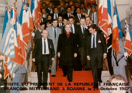 VISITE DU PRESIDENT DE LA REPUBLIQUE FRANCOIS MITTERAND A ROANNE LE 19 OCT 1987 - Figuren