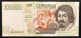 100000 Lire CARAVAGGIO 2° TIPO SERIE A 1994 Sup LOTTO 1596 - 100.000 Lire