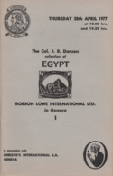 Egypt: Auction Catalogue Of The Col. J.R. Danson Collection Of Egypt, 1977 - Catálogos De Casas De Ventas