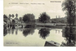 Cpa Guingamp Bords Du Trieux, Passerelle Et Usine à Gaz. - Guingamp