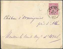 N°46 - 10 Centimes Carmin Obl. Sc WEERDE Sur Enveloppe Du 6 Déc. 1885 + Boîte Rurale (parallélogramme) Vers Ormeignies. - 1884-1891 Leopold II