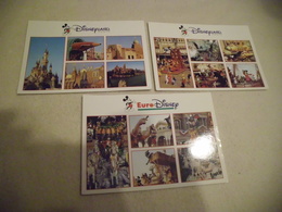 LOT DE 3 CARTES EURO DISNEY ..DISNEYLAND PARIS ...MULTI VUES - Disneyland