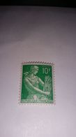 Timbre France Type Moissonneuse. 10f. Vert Y1115A Neuf - 1957-1959 Moissonneuse