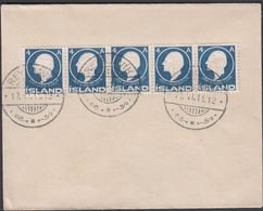 1911. 5-STRIP 4 AUR JÓN SIGURDSSON On Scarce Cover Cancelled The Day Of Issue REYKJAV... () - JF305789 - Covers & Documents