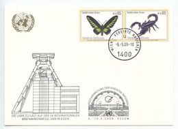 United Nations - Vienna 2009 Postcard Briefmarkenmesse Essen, Scott 438-439 - Brieven En Documenten