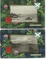 TWO POSTCARDS DUNBAR - F. HARTMAN - THE CLANS OF SCOTLAND SERIES - LOTHIAN - East Lothian