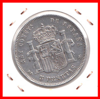 ESPAÑA MONEDA DE (( ALFONSO XIII PLATA )) 5 PESETAS ( DURO EL PELON ) AÑO 1888 M-PM - First Minting