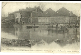 VILLENEUVE La GARENNE Crue 1910 Partie De Digue Et Maisons écroulées LL 30, Envoi 1910 - Villeneuve La Garenne