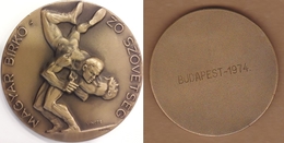 AC - 1974 BIRKO WRESTLING  BUDAPEST HUNGARY BRONZE MEDAL MEDALLION - Bekleidung, Souvenirs Und Sonstige