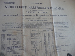 Tarif Prix 1895 New York Schoellkopf Hartford Maclagan Cedar Street  2 X A3 - United States