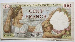 BILLET 100 CENT FRANCS 1941 SULLY  N.20308  915 - 100 F 1939-1942 ''Sully''